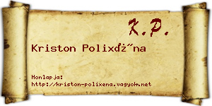Kriston Polixéna névjegykártya